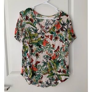 H&M Butterfly Greenery Top